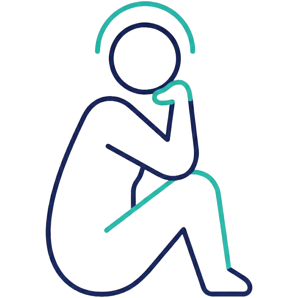 Contemplative figure representing spiritual and existential therapy