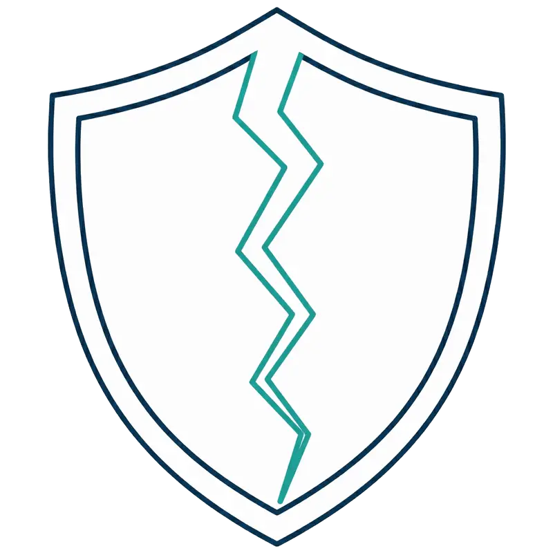 Shield with crack representing trauma and PTSD therapy