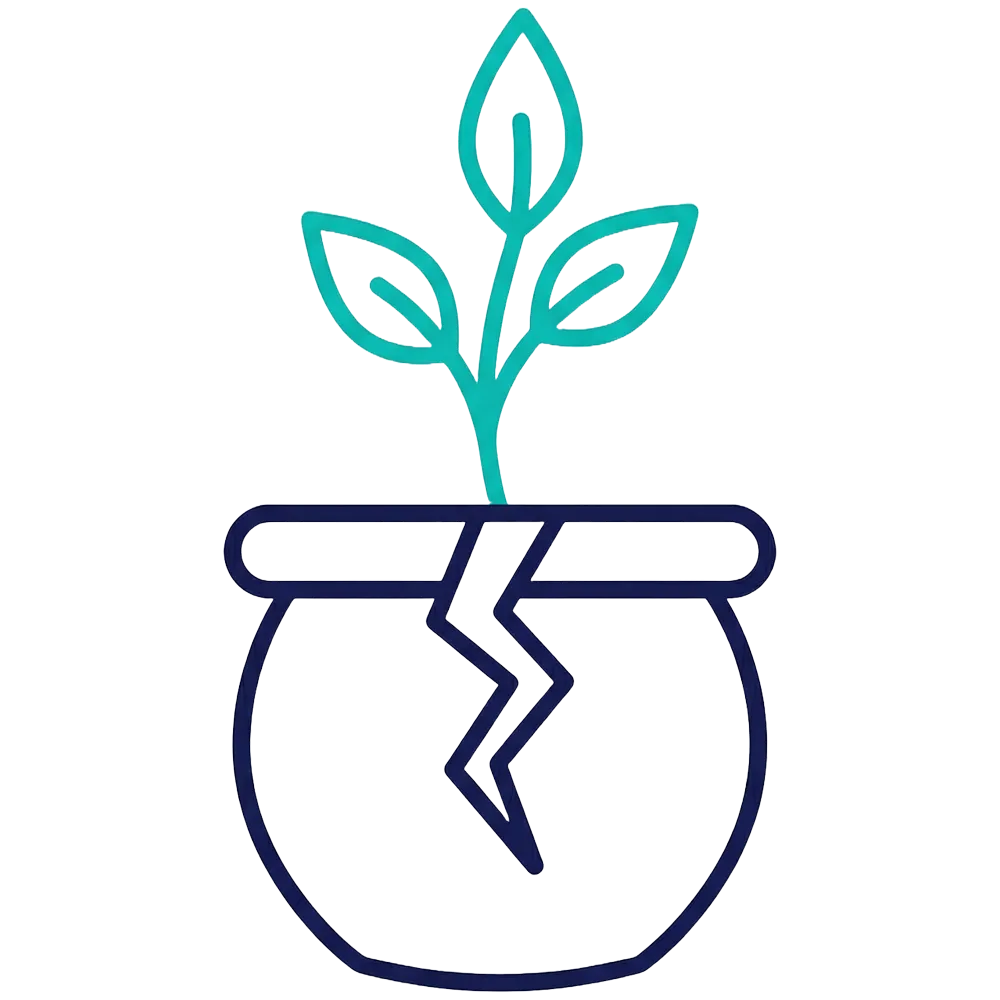 Growth emerging from brokenness representing grief therapy