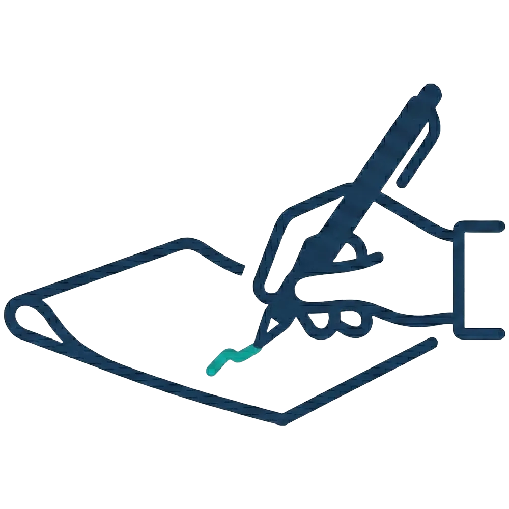 Hand writing icon for counselling blog